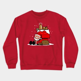 Cute Santa Claus And Rudolph Christmas Winter Funny Christmas Cartoon Gift Crewneck Sweatshirt